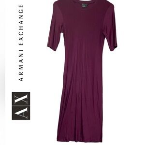 Armani Exchange Purple Midi Dress